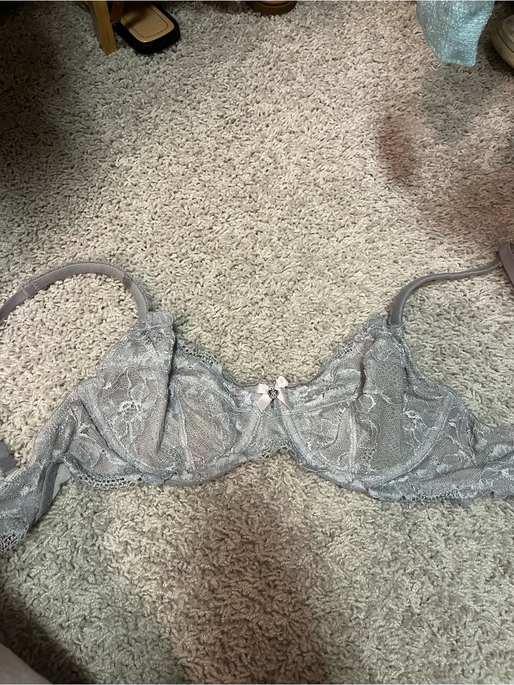 Victoria's Secret Lace Underwire Bra - Taupe Gray